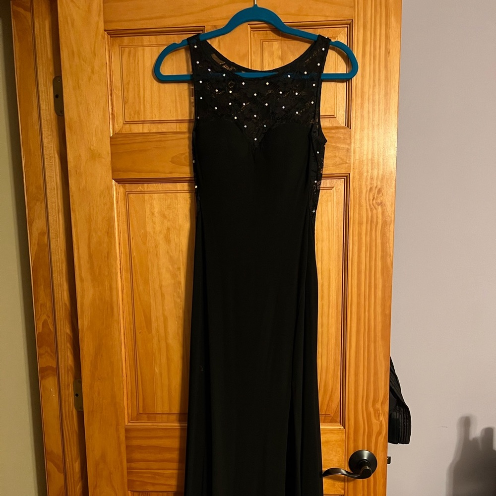 Black wedding guest dress/ elegant gown